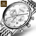 Men Luxury Watch OLEVS Brand Quartz Fashion Business WristWatch OEM with Steel Band Chronograph Waterproof Watches Men Wrist